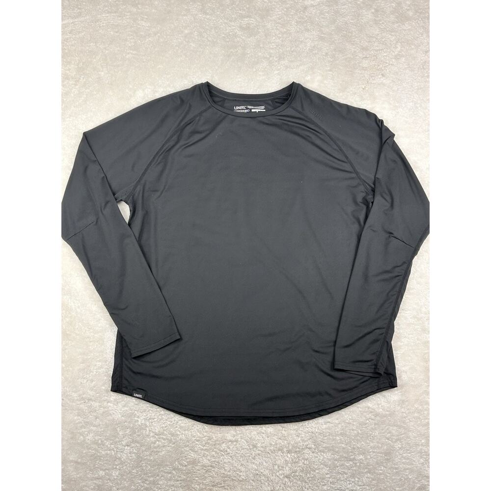 UNRL Long Sleeve Performance Shirt Men’s Sz L Black Athletic Lightweight Logo